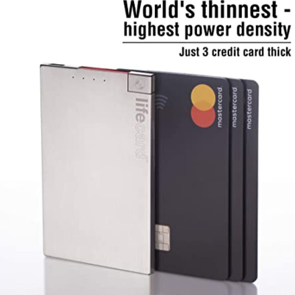 NEW PlusUS Lifecard Lighting Power Bank Credit Card Sized Phone Charger